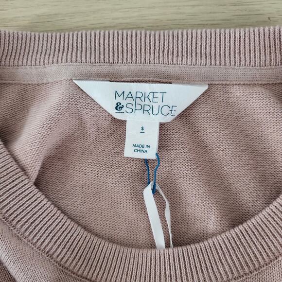 Market & Spruce x Stitch Fix Red Pink Retro Colorblock Crewneck Sweater Small - Picture 3 of 6